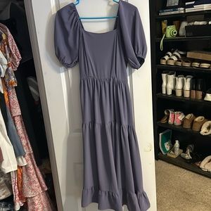 Purple midi dress